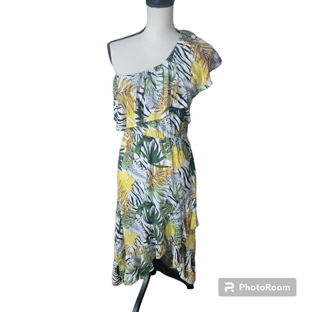 Abel The Label One Shoulder Midi Dress. Size M.